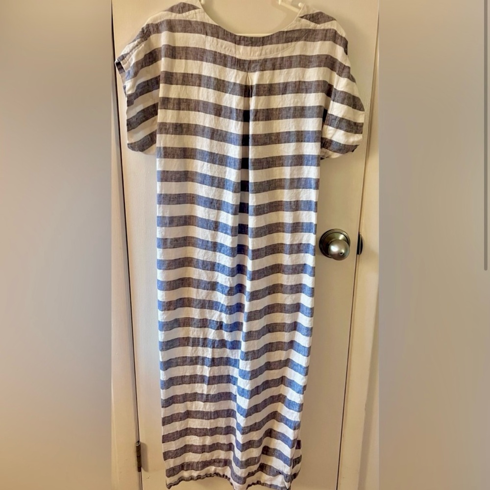 AYR Linen Dress Maxi Midi Nautical Stripe, Size Small - Picture 6 of 8